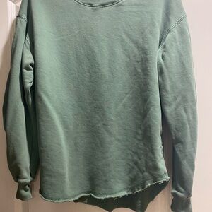 Free People Sage Green Crew Neck Sweater